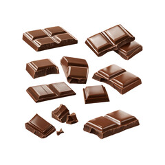 Obraz premium Delicious Milk Chocolate Pieces Falling on Black Background