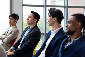 audience or crowd people : group of diverse audience people company employees in meeting conference...
