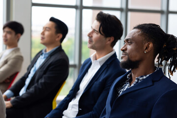 audience or crowd people : group of diverse audience people company employees in meeting conference...