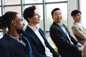 audience or crowd people : group of diverse audience people company employees in meeting conference...
