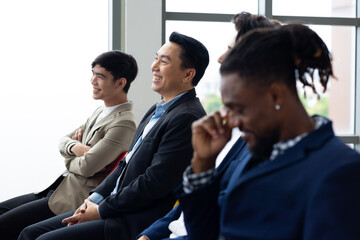 audience or crowd people : group of diverse audience people company employees in meeting conference...
