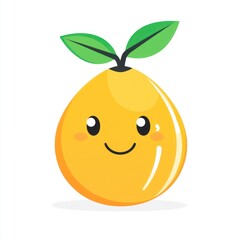 Cute cartoon lemon with a happy face