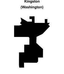 Obraz premium Kingston (Washington) blank outline map