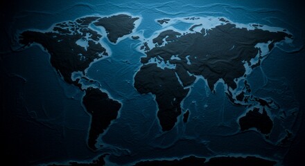Deep Blue World Map: A Textured Global View