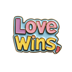 Fototapeta premium A vibrant design featuring the phrase 'Love Wins' in colorful letters, symbolizing positivity and acceptance.
