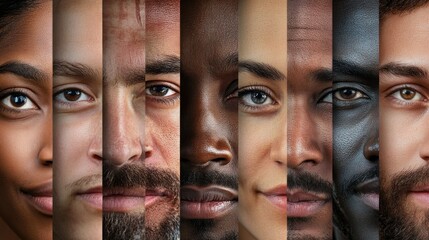 Diverse faces, close-up