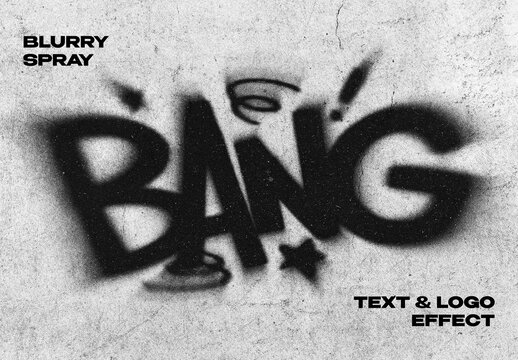 Blurry Spray Text & Logo Effect Mockup