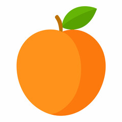 Flat Style Peach Fruit Illustration