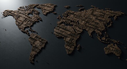 World Map Carved from Wood: A Global Perspective