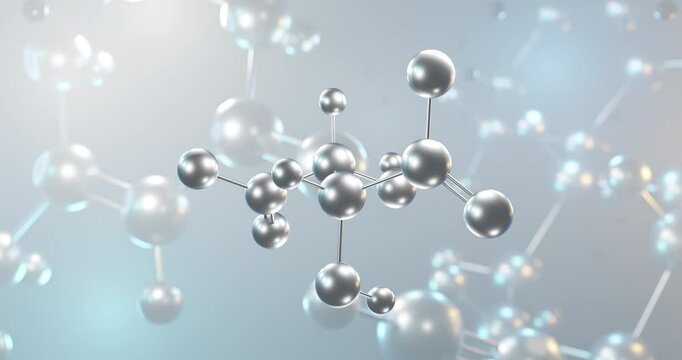 Tartrate rotating 3d molecule, molecular structure of salt seamless video
