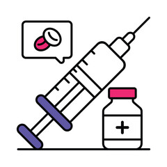 Injection Vector Filled outline illustration style icon. EPS 10 