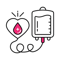 Blood Donor Vector Filled outline illustration style icon. EPS 10 