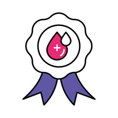 First-time donor badge Vector Filled outline illustration style icon. EPS 10 