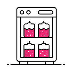 Blood storage refrigerator  Vector Filled outline illustration style icon. EPS 10 