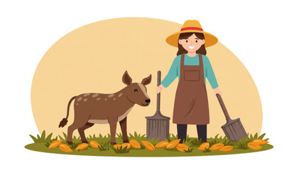 A young female farmer