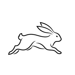 Running Rabbit Logo, Smooth Curves, Minimalism Style Vector Illustration