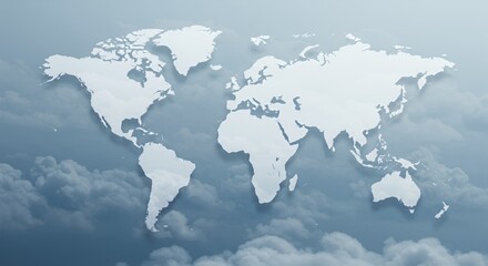 World Map on Clouds: Global Perspective