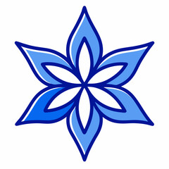 Obraz premium Blue Star flower on white background 