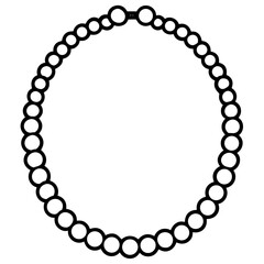 Minimal Pearl Choker Line Art