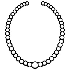 Obraz premium Minimal Pearl Choker Line Art