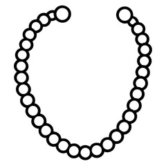 Minimal Pearl Choker Line Art