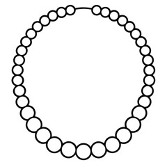 Obraz premium Minimal Pearl Choker Line Art