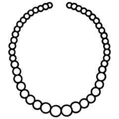 Minimal Pearl Choker Line Art