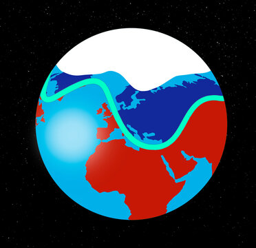 Jet stream, illustration