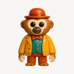 Fototapeta premium Cute monkey toy in suit