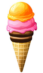 Delicious Double Scoop Ice Cream Cone