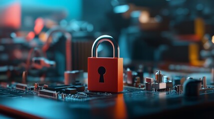 Digital padlock overlay on smart devices representing IoT security