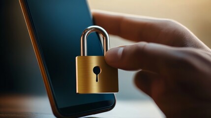 Digital padlock overlay on smart devices representing IoT security