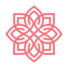 Minimal Floral Mandala Luxury Knot Logo Vector Design.