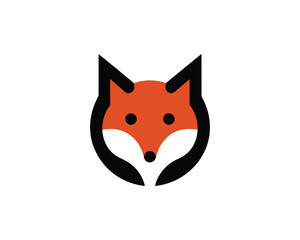Minimalist fox icon for clean logo design
