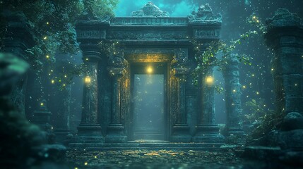 Obraz premium Ancient ruins under the ocean