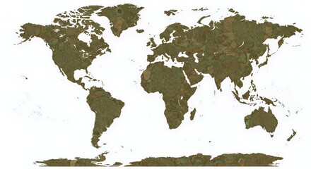 World Map Artistic Representation