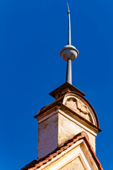 Details of a water castle on a sunny spring day at Schoenau, Rottal Inn, Bavaria, Germany