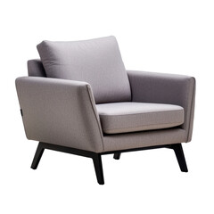 Modern Grey Armchair Design with Comfortable Cushion and Sleek Frame for Stylish Living Room D??cor transparent background