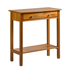 Elegant Wooden Console Table with Drawer and Shelf for Hallway, Living Room, or Entryway Storage Solution transparent background