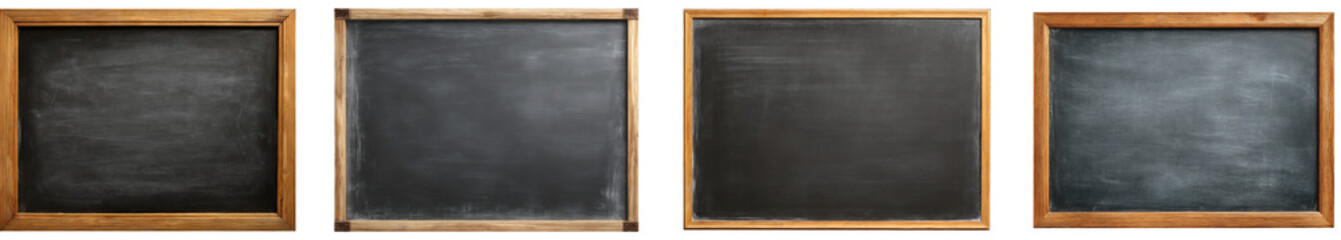 Chalkboard with Wood Frame PNG set Transparent background
