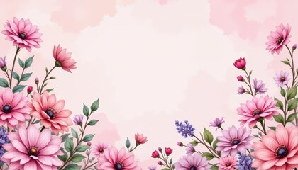 Beautiful pink flowers background, a soft and dreamy floral image for romantic design