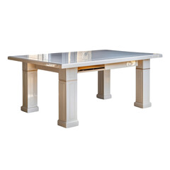 Elegant White Dining Table with Smooth Surface and Sturdy Legs Perfect for Modern and Classic Interiors transparent background