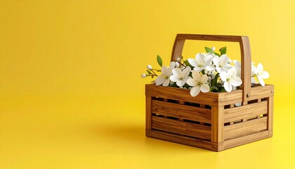 bouquet of flowers in a basket 