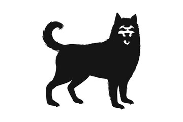 Dog silhouette. Vector silhouette of dog on white background. 