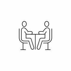 desk meeting icon sign vector