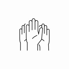 hands raised icon sign vector
