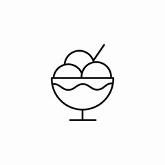ice cream bowl icon sign vector