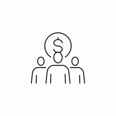 team finances icon sign vector