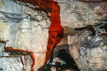 The scenic views of Tınaztepe Cave, which is one of the longest caves in the world, with a length of 22 kilometers in Seydişehir, Konya.