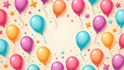 Colorful balloons background, a vibrant and cheerful backdrop for celebrations events